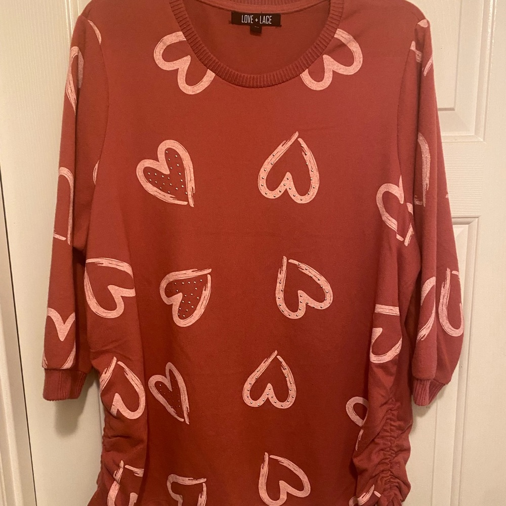 Love lace heart sweater